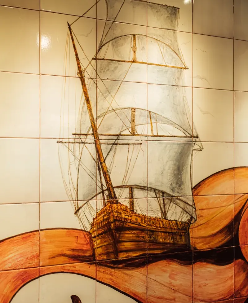 Mural on the upper floor at Gulliver